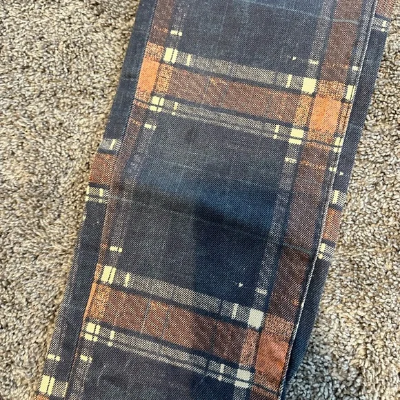 Free People Plaid Boyfriend Jeans - Picture 7 of 7